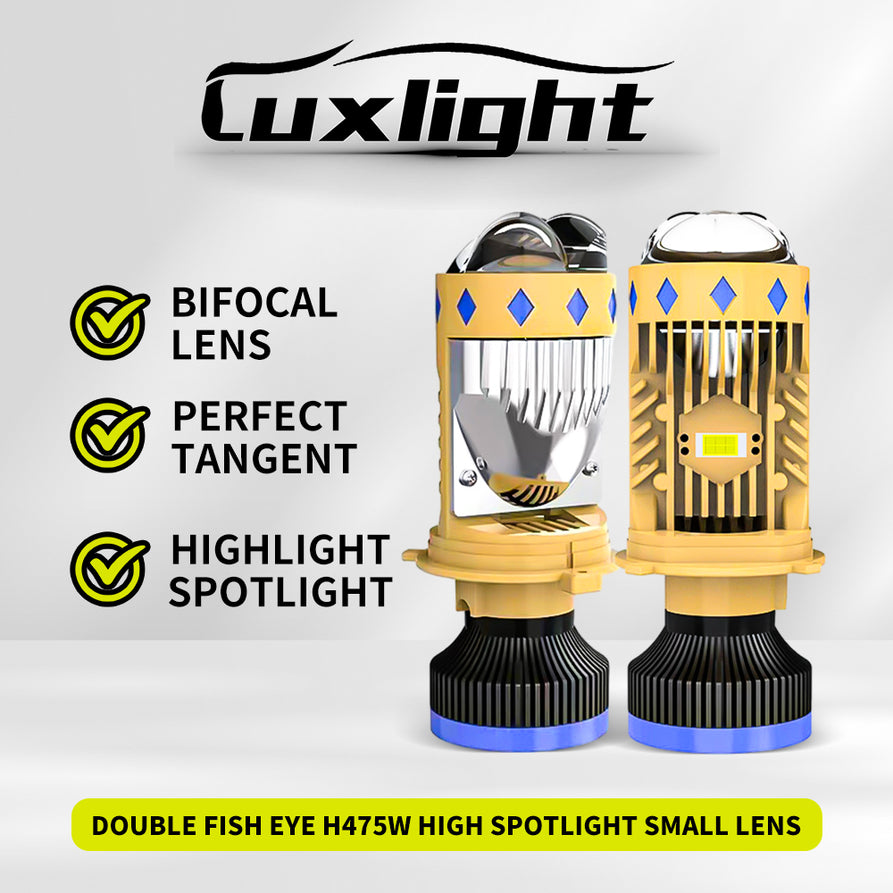 New Mini Lens Bulb T8 H4 LED Bulb 150W, 7000K, 52800LM (Luxlight Headlight Luxury), 2pcs